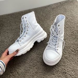 White platform sneakers